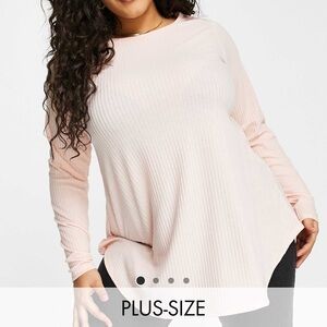 NWT Plus Size Ribbed Ling Sleeve Shirt
